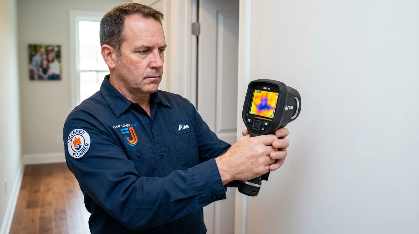 Thermal imaging leak detection by Johns Plumbing LLC in Franklinville